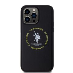 U.S. Polo PU Leather Printed Round Double Horse MagSafe Case for iPhone 15 Pro Max Black цена и информация | Чехлы для телефонов | hansapost.ee