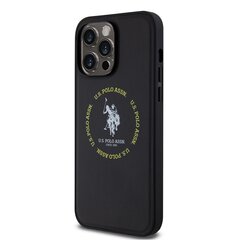 U.S. Polo PU Leather Printed Round Double Horse MagSafe Case for iPhone 15 Pro Max Black цена и информация | Чехлы для телефонов | hansapost.ee