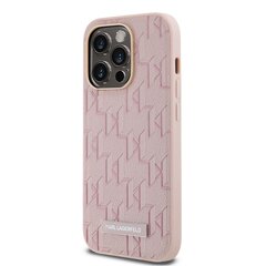 Karl Lagerfeld PU Leather Monogram Metal Logo MagSafe Case for iPhone 14 Pro Pink цена и информация | Чехлы для телефонов | hansapost.ee