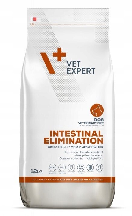 Vet Expert Veterinary Diet Dog Intestinal elimination, 12 kg hind ja info | Koerte kuivtoit ja krõbinad | hansapost.ee