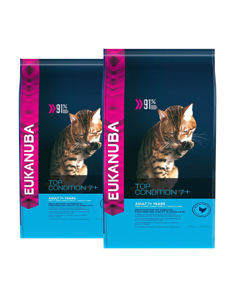 Eukanuba Cat Senior All Breeds Top Condition Chicken&Liver, 20 kg цена и информация | Kassi kuivtoit ja kassikrõbinad | hansapost.ee