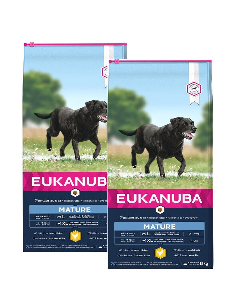 Eukanuba Thriving Mature Large Breed koos kodulindudega, 30 kg цена и информация | Koerte kuivtoit ja krõbinad | hansapost.ee