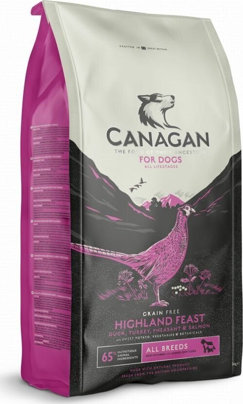 Canagan Highland Feast koos pardiga, 2 kg hind ja info | Koerte kuivtoit ja krõbinad | hansapost.ee