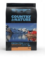 Country&Nature Oceanic White Fish Recipe, 3 kg hind ja info | Koerte kuivtoit ja krõbinad | hansapost.ee