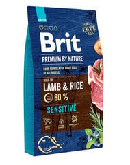 Brit Premium By Nature Sensitive Lamb с бараниной, 15 кг + влажный корм с бараниной, 6х400 г цена и информация | Сухой корм для собак | hansapost.ee