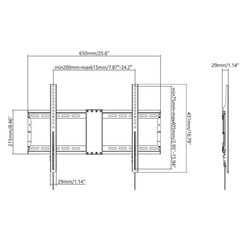 Teleri seinakinnitus VFM-W6X4V/2 VESA 600x400 hind ja info | Teleri seinakinnitused ja hoidjad | hansapost.ee