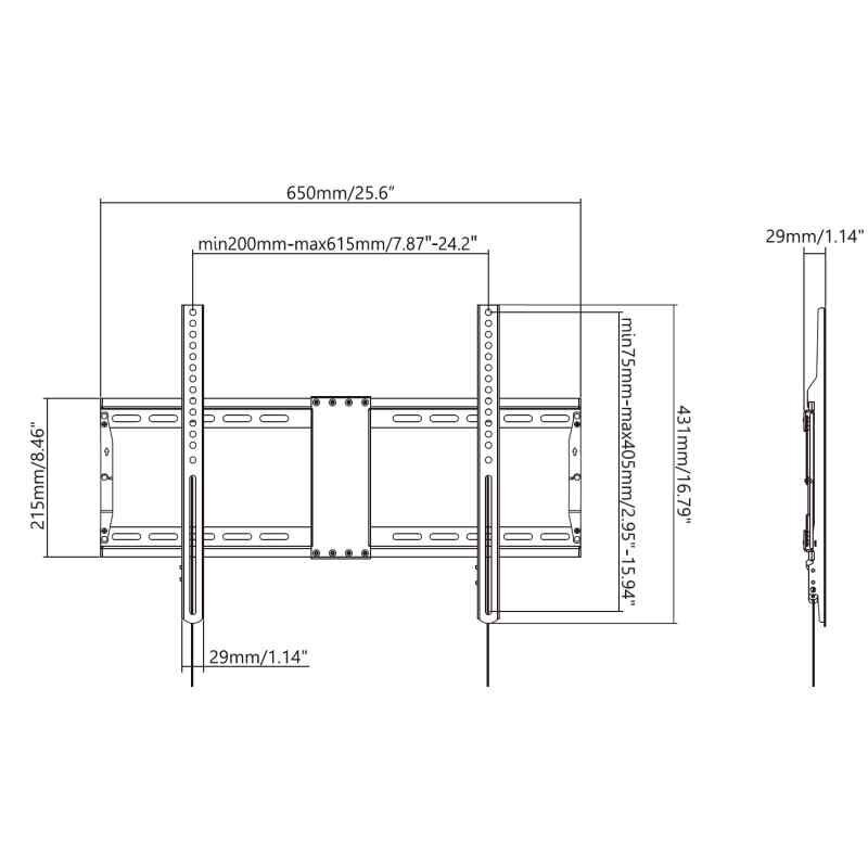 Teleri seinakinnitus VFM-W6X4V/2 VESA 600x400 цена и информация | Teleri seinakinnitused ja hoidjad | hansapost.ee