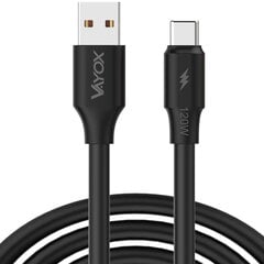 Кабель USB - USB-C 120W 3A 1м быстрая линия черный VA0121 Vayox цена и информация | Кабели и провода | hansapost.ee