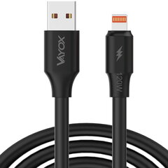 Кабель USB - lightning 120W 3A 1м быстрая линия черный VA0120 Vayox цена и информация | Кабели и провода | hansapost.ee