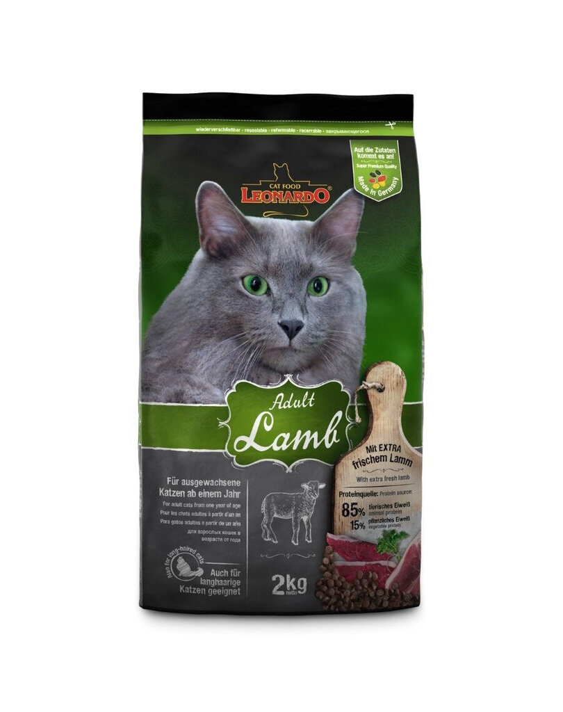 Leonardo Adult Lamb&Rice, 2 kg hind ja info | Kassi kuivtoit ja kassikrõbinad | hansapost.ee