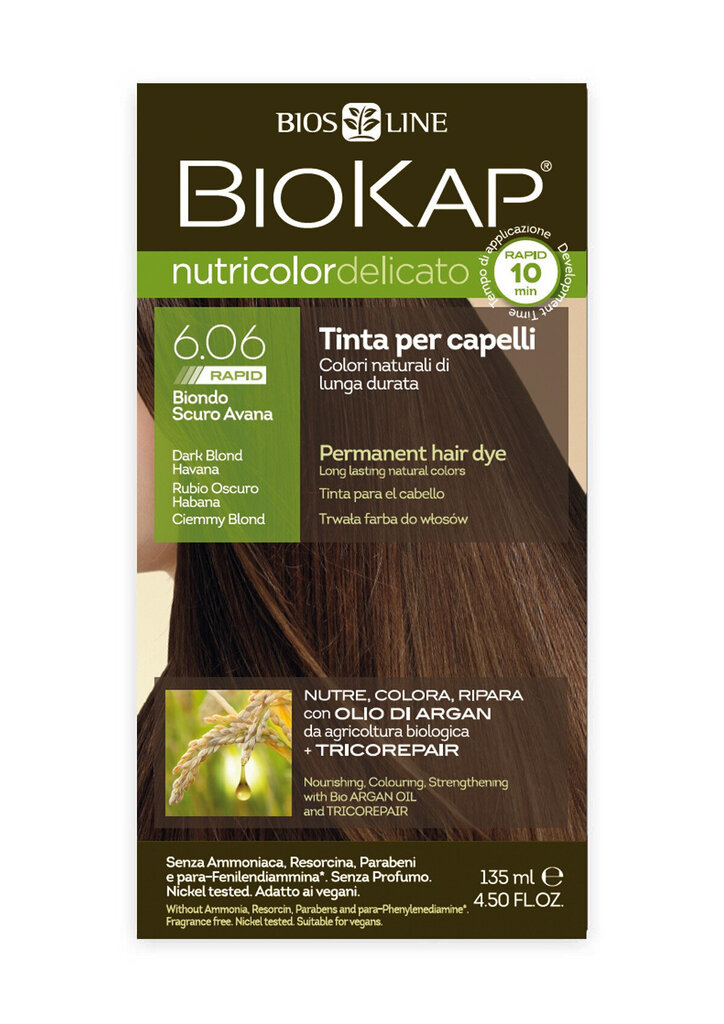 Biokap Nutricolor Delicato Rapid 6.06 / Havanna tumeblond / kiir-püsivärv цена и информация | Juuksevärvid | hansapost.ee