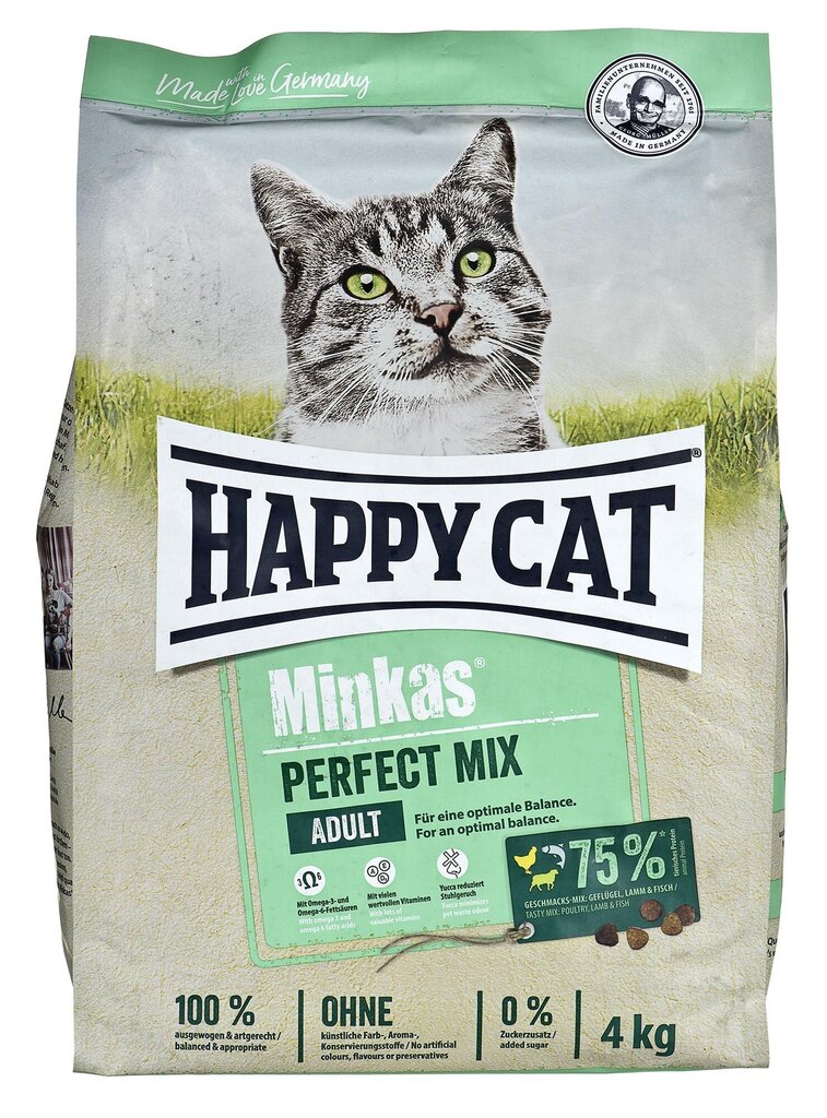 Happy Cat Minkas Perfect Mix, 4 kg цена и информация | Kassi kuivtoit ja kassikrõbinad | hansapost.ee