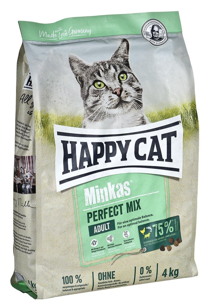 Happy Cat Minkas Perfect Mix, 4 kg цена и информация | Kassi kuivtoit ja kassikrõbinad | hansapost.ee