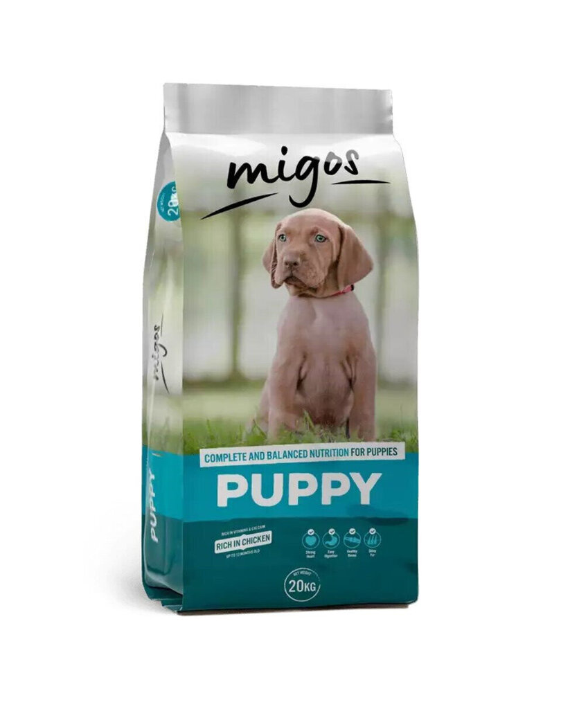 Migos Puppy koos linnulihaga, 20 kg цена и информация | Koerte kuivtoit ja krõbinad | hansapost.ee