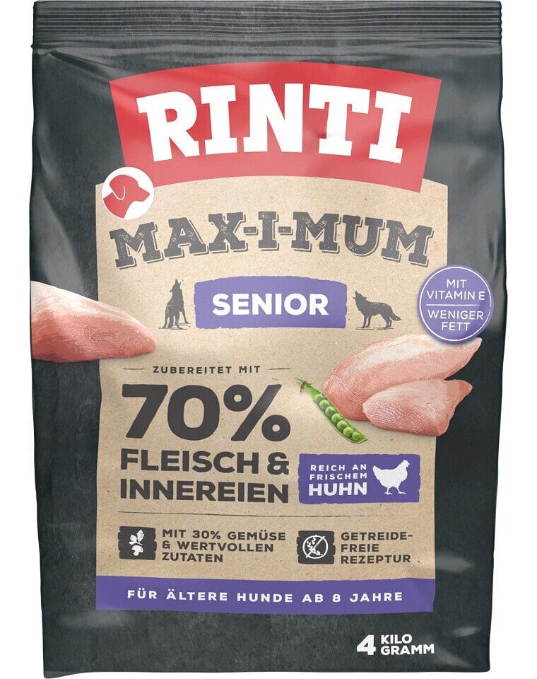 Rinti Max-i-mum Senior koos kanaga, 4 kg price and information | Koerte kuivtoit ja krõbinad | hansapost.ee