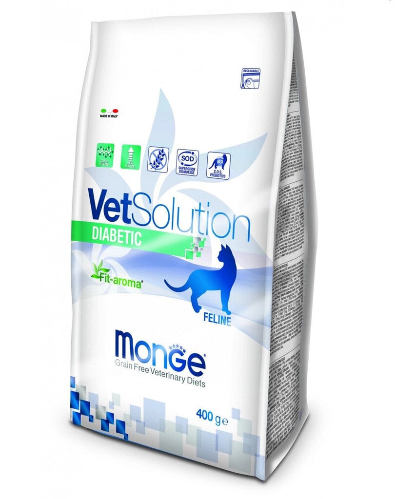 Monge Vet Solution Cat Diabetic, 1,5 kg hind ja info | Kassi kuivtoit ja kassikrõbinad | hansapost.ee