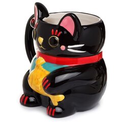 Kruus Maneki Neko Cat Happiness, must hind ja info | Pildiga tassid ja kruusid kingituseks | hansapost.ee