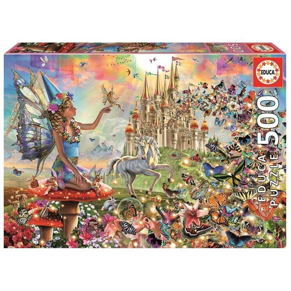 Pusle Educa Fairies and Butterflies 500 pcs цена и информация | Pusled lastele ja täiskasvanutele | hansapost.ee