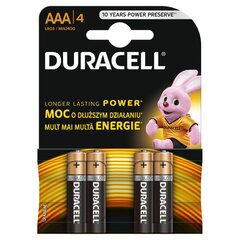 Батарейки Duracell AAA LR03, 4 шт. цена и информация | Батареи | hansapost.ee