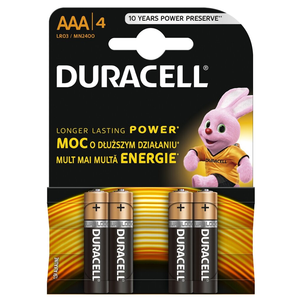 Patareid DURACELL MN2400 4 tk AAA LR03 Copper and Black hind ja info | Patareid | hansapost.ee