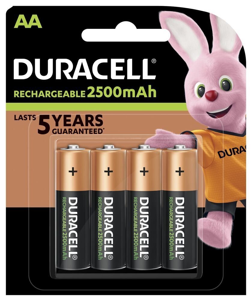 Duracell Rechargeable Accu Stay Charged 2500 mAh HR6 AA (LR6), 4 tk. hind ja info | Patareid | hansapost.ee