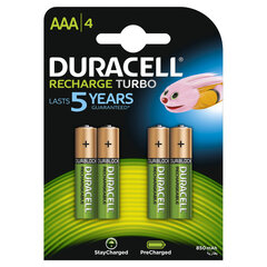 Laetavad patareid Duracell AAA (850 mAh) LR03, 4 tk hind ja info | Duracell Elektriseadmed | hansapost.ee