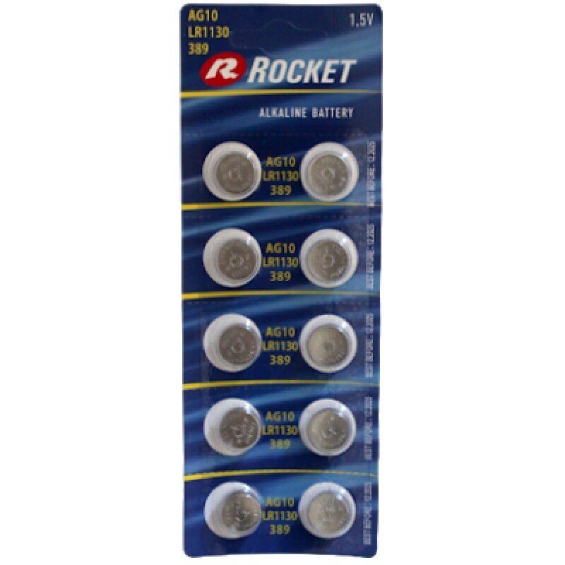 Rocket Alkaline aku LR54 189 LR1130 AG10, 10 tk. цена и информация | Patareid | hansapost.ee