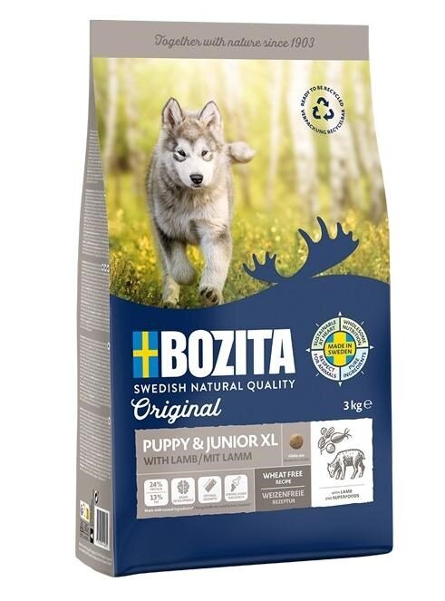 Bozita Original Puppy & Junior suurte tõugude noortele lambakoertele, 12 kg цена и информация | Koerte kuivtoit ja krõbinad | hansapost.ee