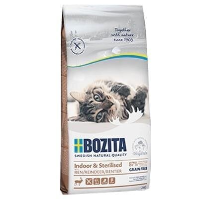 Bozita Indoor&Sterilised Grain free Reindeer steriliseeritud kassidele koos hirvelihaga, 2 kg цена и информация | Kassi kuivtoit ja kassikrõbinad | hansapost.ee