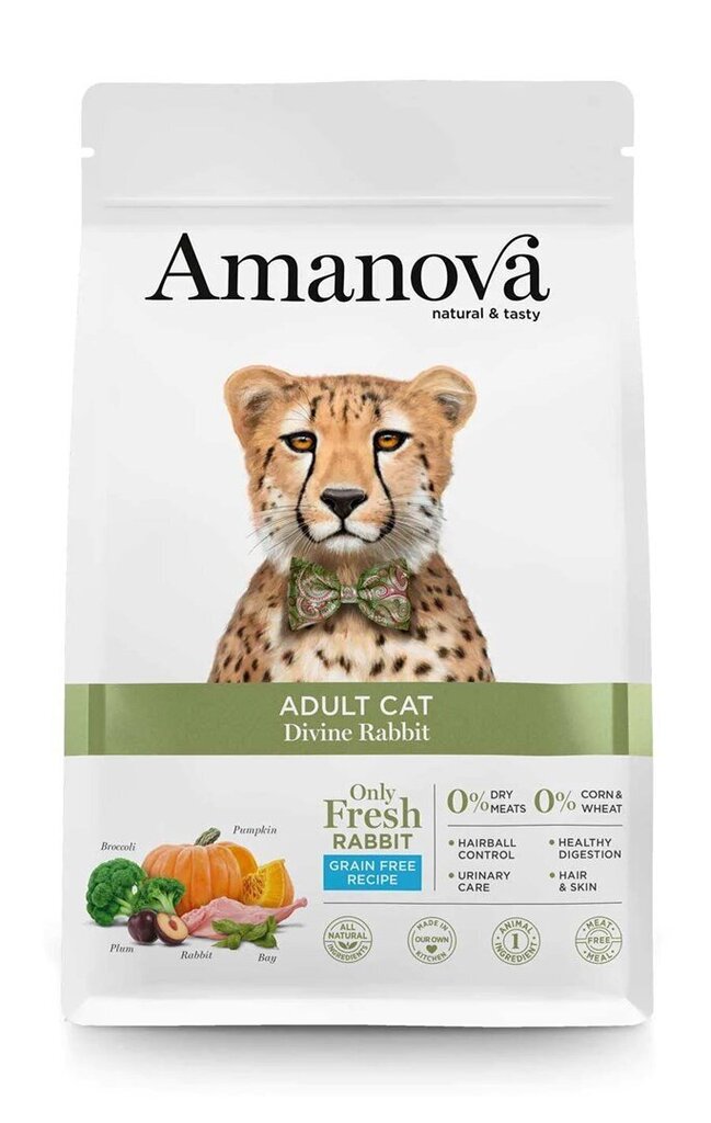 Amanova Adult Cat Divine küülikulihaga, 1,5 kg hind ja info | Kassi kuivtoit ja kassikrõbinad | hansapost.ee