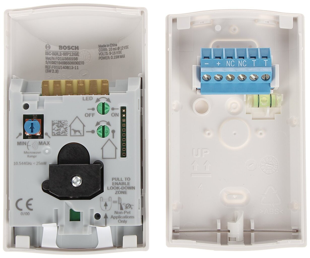 Kahe tehnoloogiaga andur - mikrolained + pir isc-bdl2-wp12ge Bosch hind ja info | Valvesüsteemid, kontrollerid | hansapost.ee