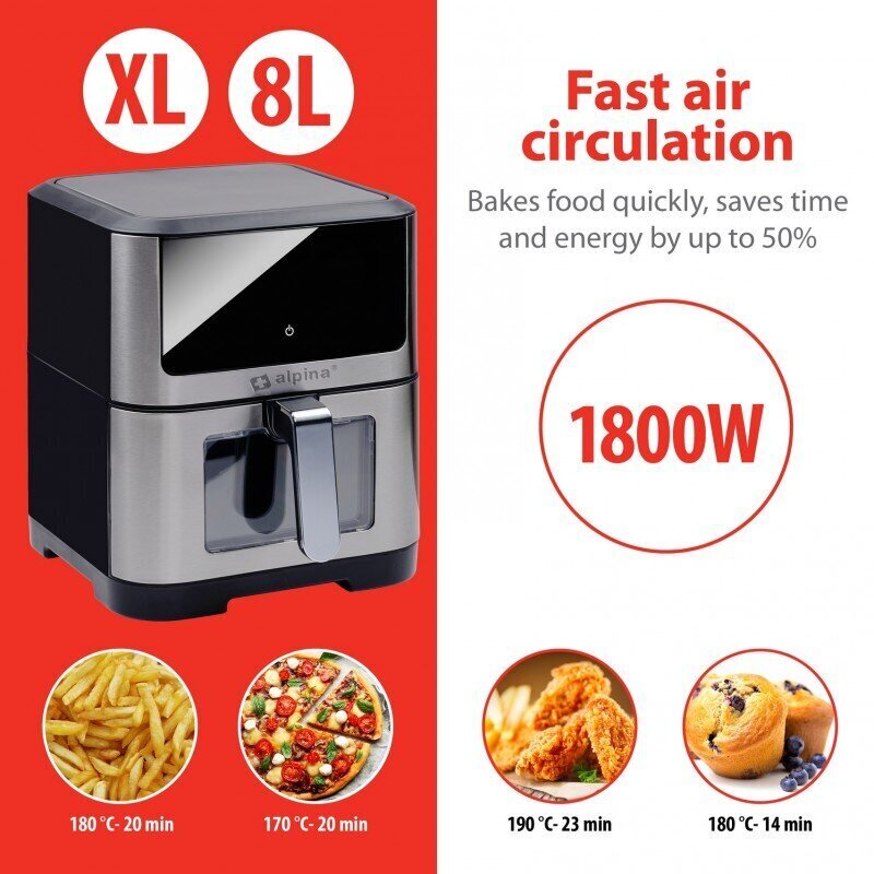 Alpina Air Fryer hind ja info | Kuumaõhufritüürid ja fritüürid | hansapost.ee