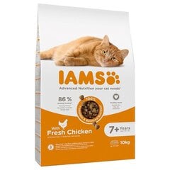 Iams Cat Senior kanaga, 10 kg hind ja info | Kassi kuivtoit ja kassikrõbinad | hansapost.ee