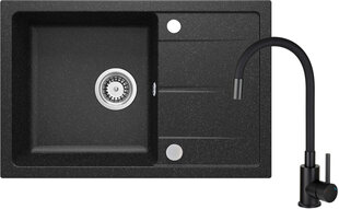 Deante graniidist köögivalamu Deante Leda koos segistiga ZRDP2113, Graphite+Nero price and information | Kitchen sinks | hansapost.ee