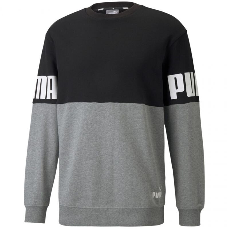 Meeste džemper Puma Power Colorblock Crew M 589430 01, hall цена и информация | Pusad meestele | hansapost.ee