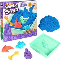 Lossikomplekt Spin Master Kinetic Sand plastikust sinine + vormide kandik цена и информация | Принадлежности для рисования, лепки | hansapost.ee