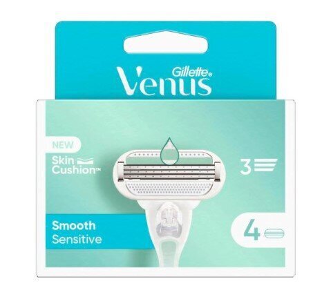 Raseerimispead naistele Gillette Venus Smooth Sensitive, 4 tk цена и информация | Raseerimisvahendid | hansapost.ee