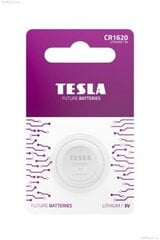 Battery Tesla CR1620 Lithium 60 mAh (1 pcs) Batteries are designed for small electronic devices, such as watches, calculators, backup backlights, remote controls, blood pressure monitors and car alarms. hind ja info | Patareid | hansapost.ee