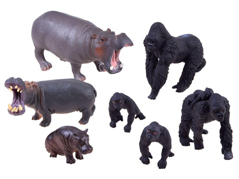 Loomakomplekt Safari Hippo Gorilla hind ja info | Mänguasjad poistele | hansapost.ee