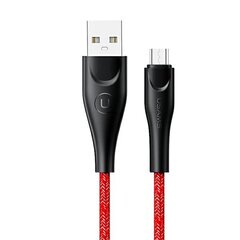 USAMS Kabel pleciony U41 microUSB 1m 2A czerwony|red SJ393USB02 (US-SJ393) Fast Charge цена и информация | Кабели для телефонов | hansapost.ee