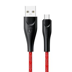 USAMS Kabel pleciony U41 microUSB 2m 2A czerwony|red SJ396USB02 (US-SJ396) Fast Charge цена и информация | Кабели для телефонов | hansapost.ee