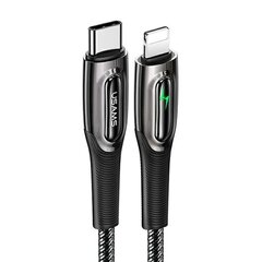 USAMS Kabel pleciony USB-C na Lightning Smart Power-off 20W PD Cable 1.2m czarny|black SJ518USB01 (US-SJ518) цена и информация | Кабели для телефонов | hansapost.ee