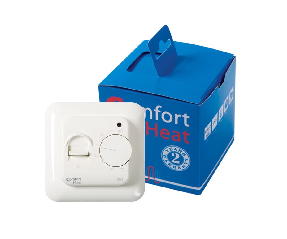 Varjatud termostaat Comfort 501 koos põranda temperatuuri anduriga 14A; 3200W; 230V цена и информация | Põrandaküte | hansapost.ee