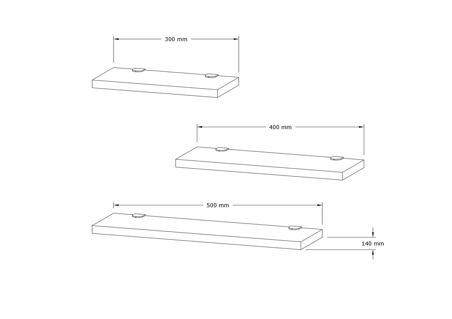 Seina riiul Asir, 30x14x2 cm, hall hind ja info | Riiulid | hansapost.ee