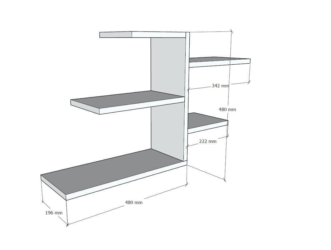 Seina riiul Asir, 82,2x48x19,6 cm, valge hind ja info | Riiulid | hansapost.ee