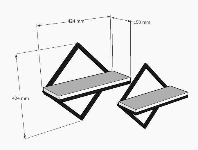 Seinariiul, Asir, 42,4x42,4x15 cm, hall hind ja info | Riiulid | hansapost.ee