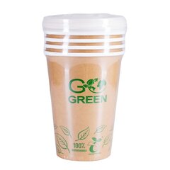 Kompostitavad kaanega toidun&otilde;ud Go Green 940 ml, 5 tk. / 0,131 kg цена и информация | Праздничная одноразовая посуда | hansapost.ee