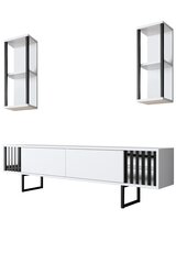 Elutoa mööblikomplekt, Asir, TV-alus 180 x 30 x 50 cm, diivanilaud 90 x 60 x 40 cm, must ja valge price and information | Sectional cabinets | hansapost.ee