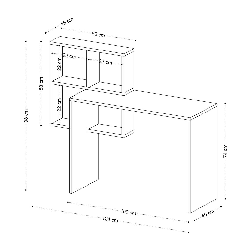 Kirjutuslaud Asir, 98x124x45 cm, valge/pruun hind ja info | Arvutilauad, kirjutuslauad | hansapost.ee