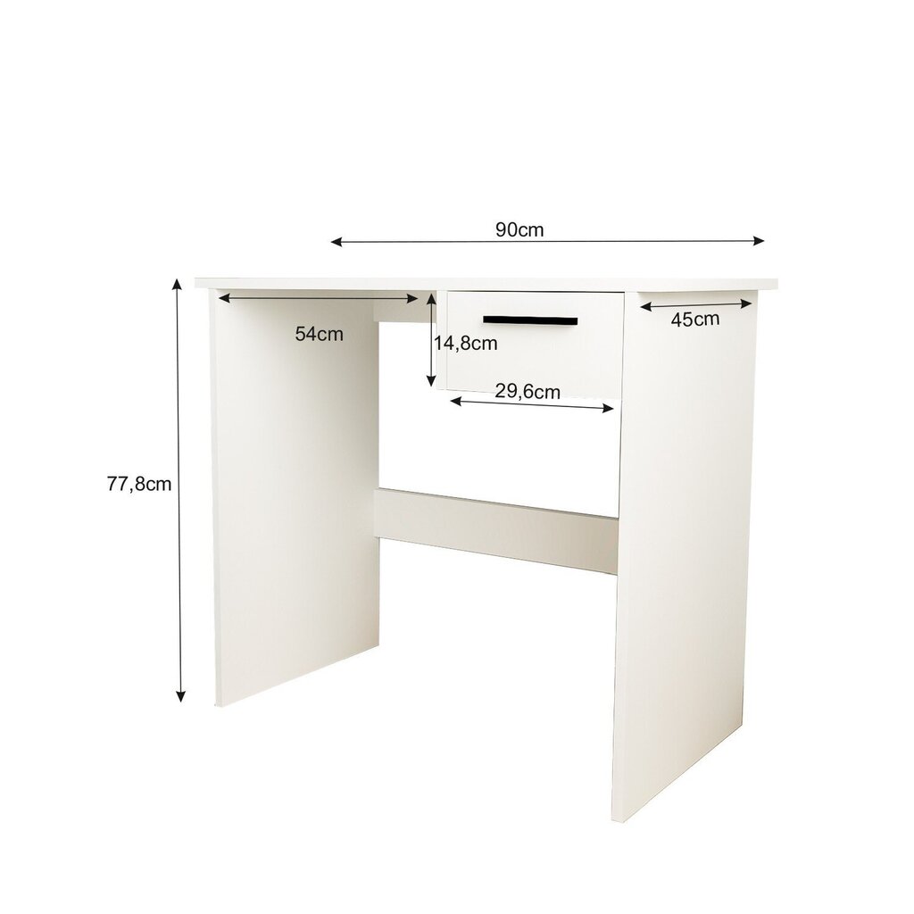 Kirjutuslaud Asir, 90x77,8x45 cm, valge цена и информация | Arvutilauad, kirjutuslauad | hansapost.ee